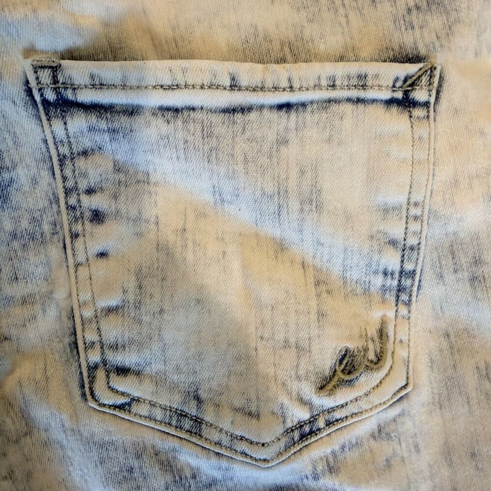Express Womens Straight Leg High Rise Acid Wash Blue White Jeans 8 - Picture 11 of 11
